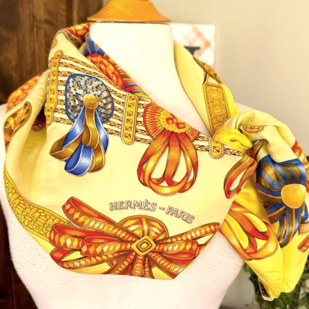 Hermes Sunshine Yellow Paris Silk Scarf